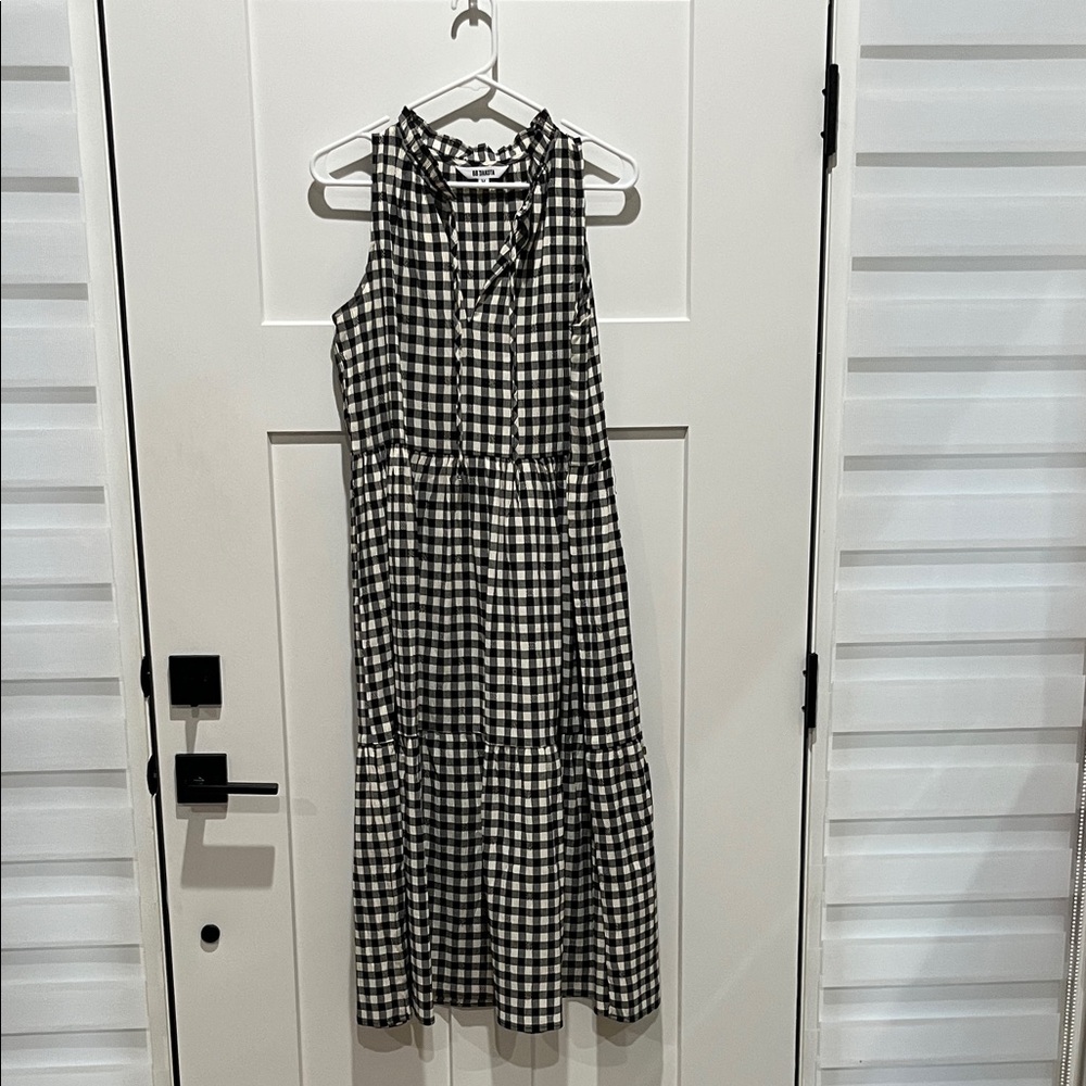 BB Dakota Black and White Checkered Midi Dress